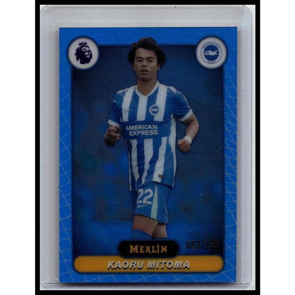 2026 Merlin Premier League #43 Kaoru Mitoma Blue Refractor #/150